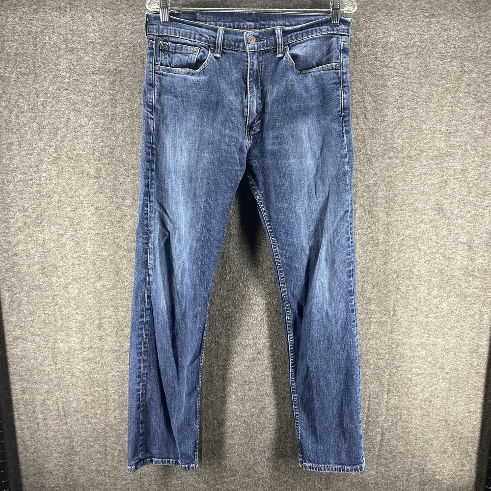 Levi's 505 Regular Fit Jeans Mens 32x32 Blue Medium Wash Straight Leg Denim